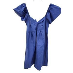 New NWT LA Relaxed Young Sundress Cotton Linen Blend Bluebell Dress Medium